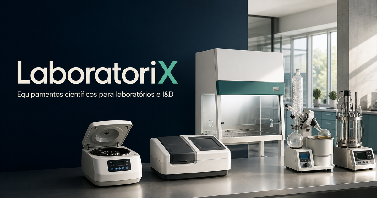 Equipamentos científicos num laboratório contemporâneo